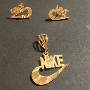 Vintage NIKE Earrings w/ Matching Pendant